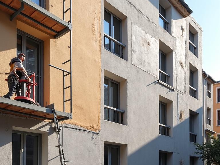 Rénovation d'enveloppe de bâtiment à Lyon